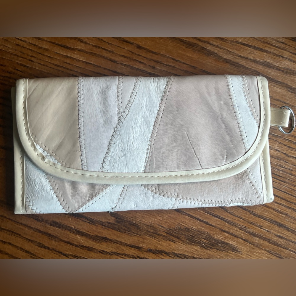 Vintage Patchwork Patch Leather Wallet Wristlet T… - image 2